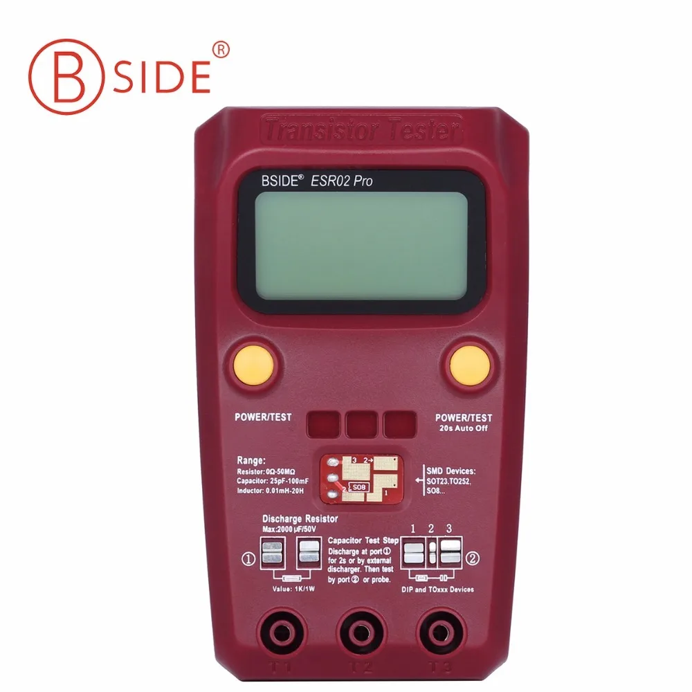 

Professional BSIDE ESR02PRO Digital transistor SMD Components tester Diode Triode Capacitance Inductance Multimeter ESR Meter