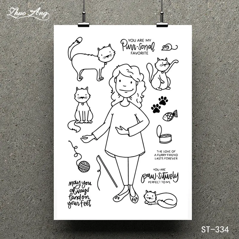 ZhuoAng Lovely cat/kitty Transparent Clear Stamp for Scrapbooking Rubber Stamp Seal Paper Craft Clear Stamps Card Making
ZhuoAng Lovely cat/kitty Transparent Clear Stamp for Scrapbooking Rubber Stamp Seal Paper Craft Clear Stamps Card Making