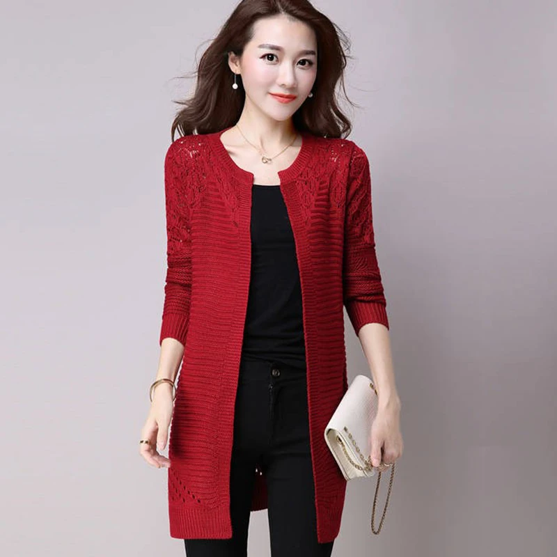 Spring Autumn Solid Loose Long Coat Women Sweater Women Jacket Fashion Openwork Knit Sweater Cardigan Shawl Outerwear HK125
Spring Autumn Solid Loose Long Coat Women Sweater Women Jacket Fashion Openwork Knit Sweater Cardigan Shawl Outerwear HK125