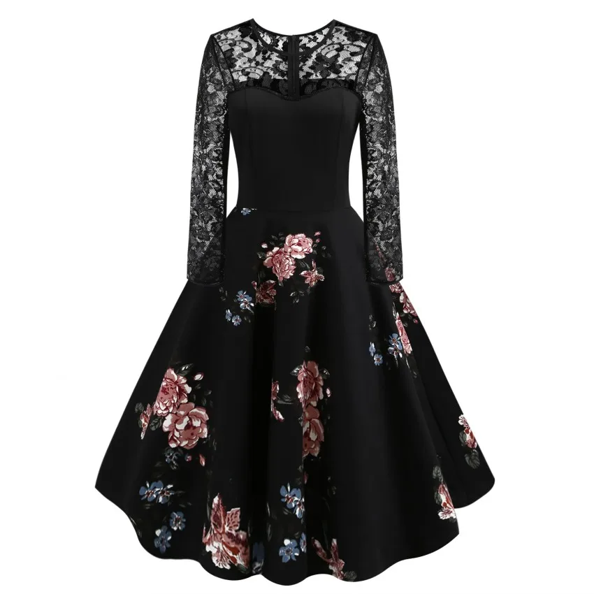 2019 spring Autumn Lace Retro Vintage Dress Floral Print Casual Elegant Party Dresses Christmas Bodycon Dress Vestidos
2019 spring Autumn Lace Retro Vintage Dress Floral Print Casual Elegant Party Dresses Christmas Bodycon Dress Vestidos