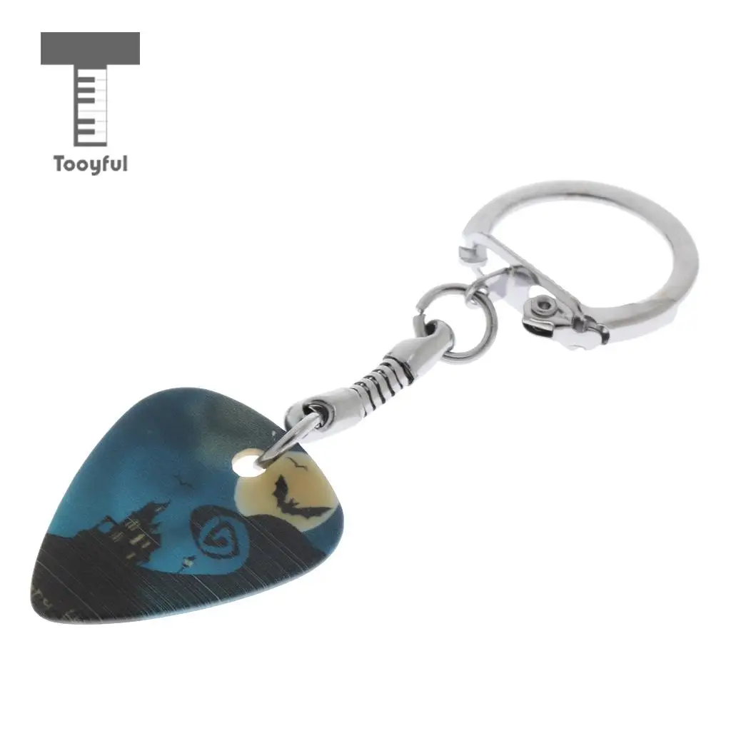 Acoustic Electric Celluloid Smooth Guitar Plectrum Picks Happy Halloween Keychain Key Fob