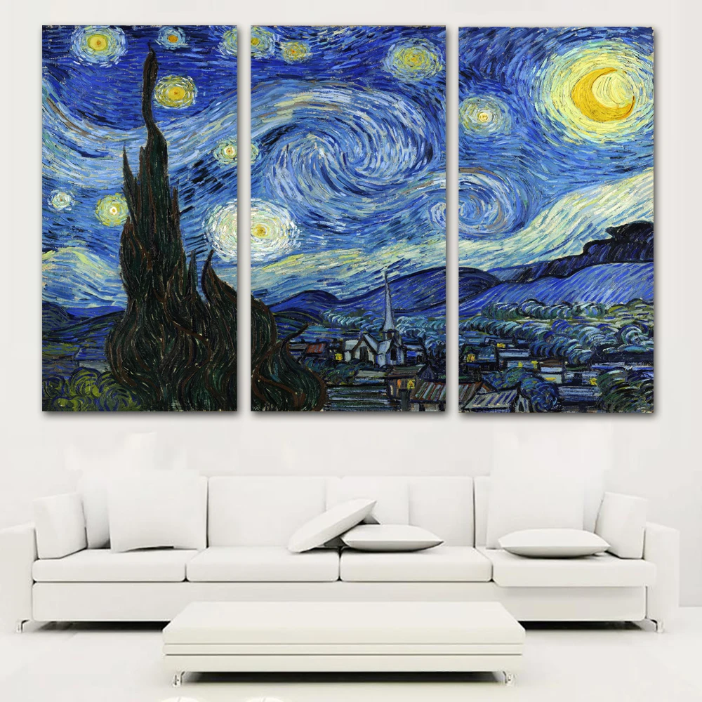 SELFLESSLY Vincent van Gogh 3 Pieces Starry Sky Abstract Classical Style Canvas Art Print Painting Poster Wall Picture
SELFLESSLY Vincent van Gogh 3 Pieces Starry Sky Abstract Classical Style Canvas Art Print Painting Poster Wall Picture