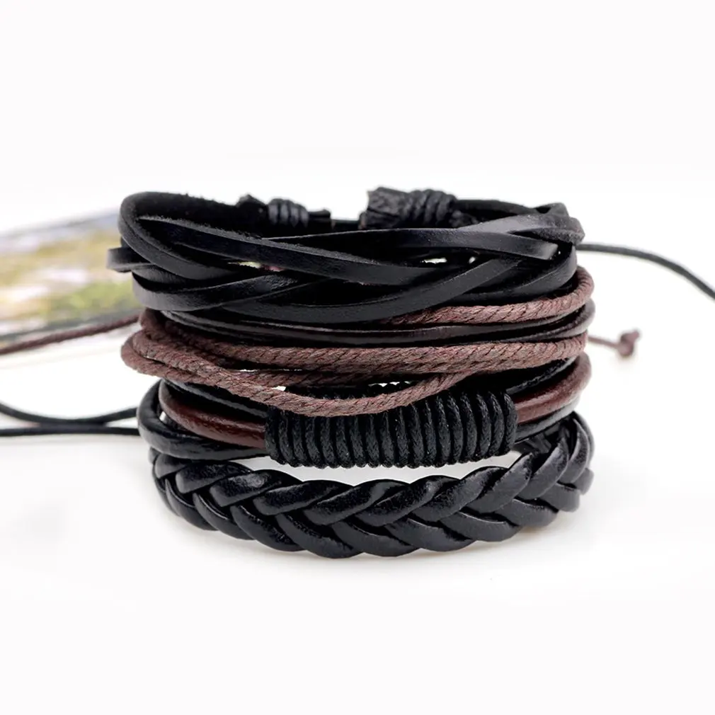 4pcs/lot Vintage PU Leather Braided DIY Men Black Brown Handmade Casual Bracelets Fashion Stylish Jewelry Accessories 2018 New
4pcs/lot Vintage PU Leather Braided DIY Men Black Brown Handmade Casual Bracelets Fashion Stylish Jewelry Accessories 2018 New