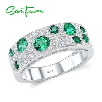 SANTUZZA Silver Rings for Women Green Nano White Cubic Zirconia Anniversary Ring Pure 925 Sterling Silver Party Fashion Jewelry
SANTUZZA Silver Rings for Women Green Nano White Cubic Zirconia Anniversary Ring Pure 925 Sterling Silver Party Fashion Jewelry