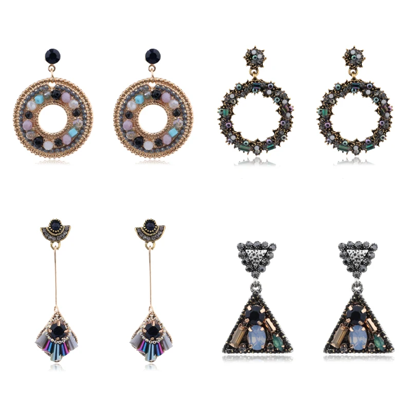 MENGJIQIAO 2019 New Europe Bohemian Vintage Crystal Flower Statement Drop Earrings For Women Circle Triangle Exaggerate Brincos
MENGJIQIAO 2019 New Europe Bohemian Vintage Crystal Flower Statement Drop Earrings For Women Circle Triangle Exaggerate Brincos