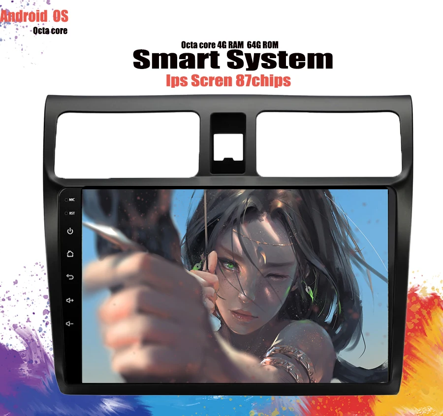 10 1 дюймов Android 0 IPS 6 + 128 ГБ автомобиля мультимедийная система для Suzuki Swift 2004-2010