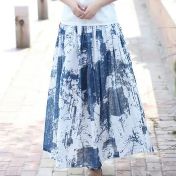2017 Summer New National Style Ink Printing Art Original Linen Skirt Midi Maxi Skirts Womens Elastic Belt Long Pleated Skirts
2017 Summer New National Style Ink Printing Art Original Linen Skirt Midi Maxi Skirts Womens Elastic Belt Long Pleated Skirts