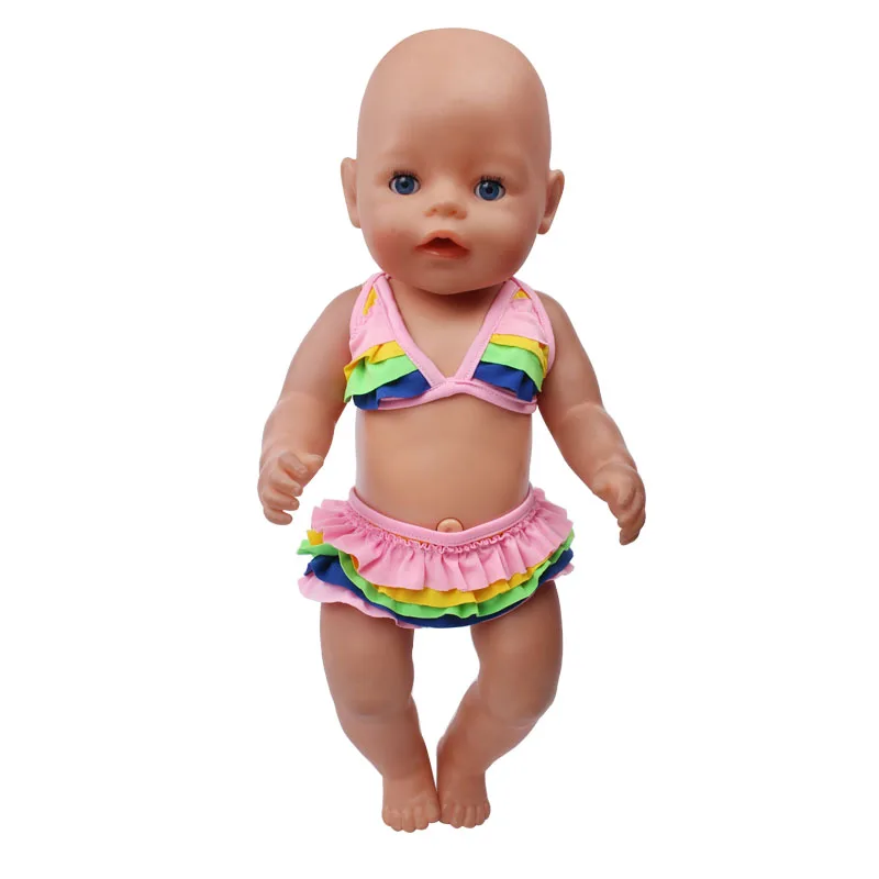 Радужный купальник Кукольное платье подходит для 43 сантиметров Annabell лучший