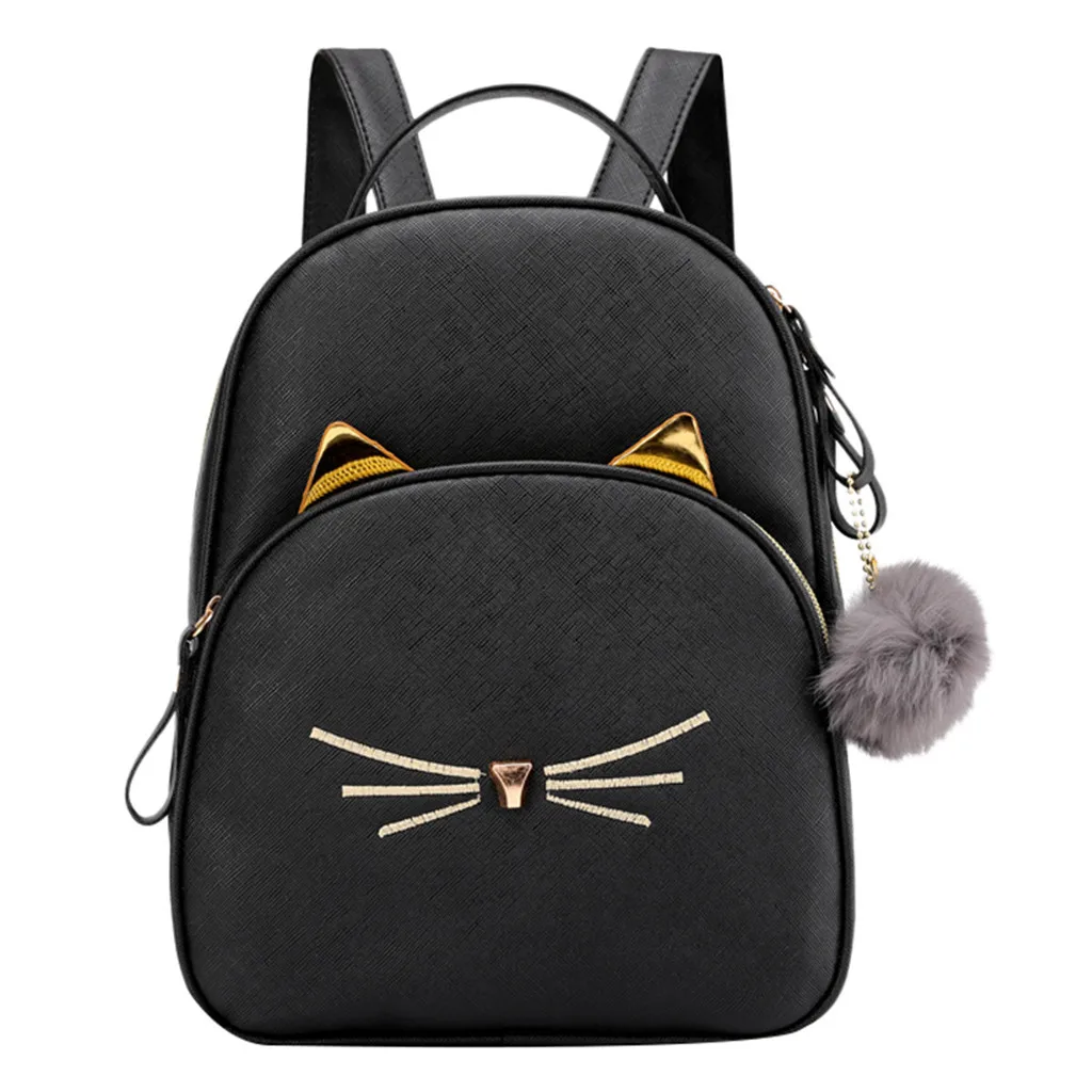 Cat Design School Backpack Women PU Leather Lady Backpack With Cute Ear Fur Ball Small Travel Bag Girls Sac A Dos 2019
Cat Design School Backpack Women PU Leather Lady Backpack With Cute Ear Fur Ball Small Travel Bag Girls Sac A Dos 2019