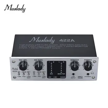 Muslady 422A 4-Channel USB Audio System Interface External Sound Card +48V phantom power DC 5V Power Supply
Muslady 422A 4-Channel USB Audio System Interface External Sound Card +48V phantom power DC 5V Power Supply