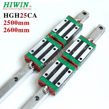 

HGH25CA HIWIN linear slider 2500mm 2pcs guide rail HGR25 with 4pcs HGH25CA of cnc parts set High efficiency HGH25 2600mm