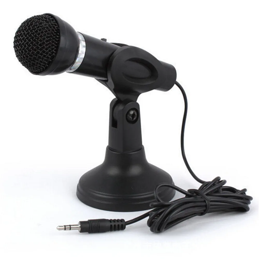 

Mesuvida 3.5MM Wired Desktop Microphone Mic With Stand For PC Computer Mobile Phone Iphone Recording Karaoke Microphone
