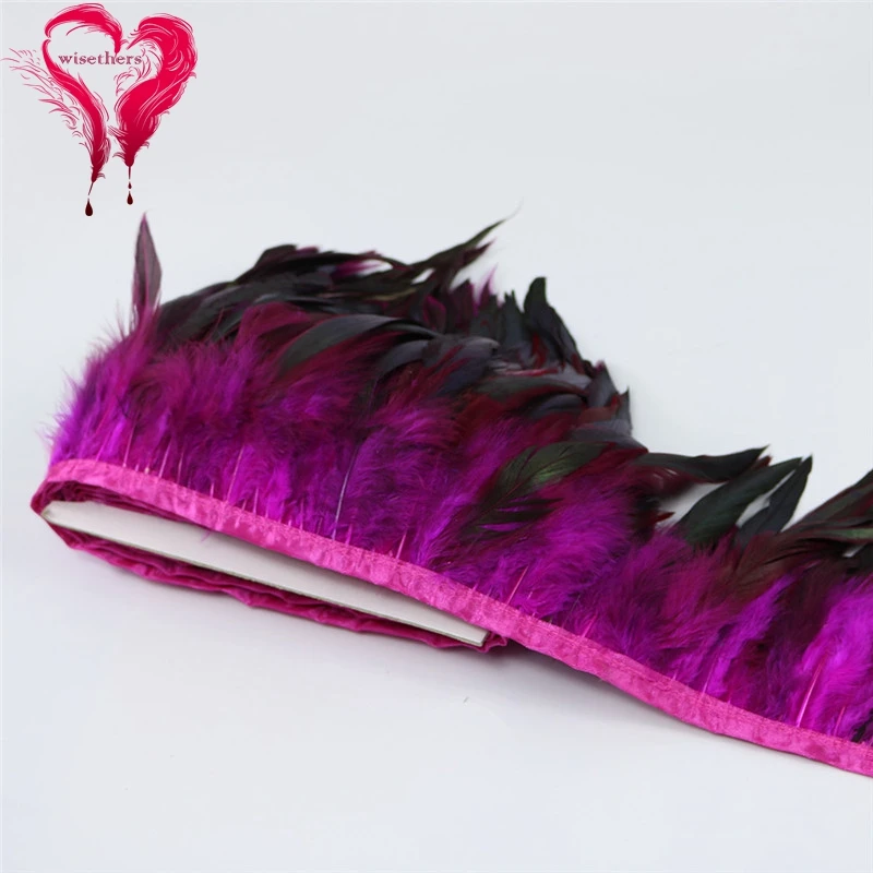3 rose red rooster feather trims 4