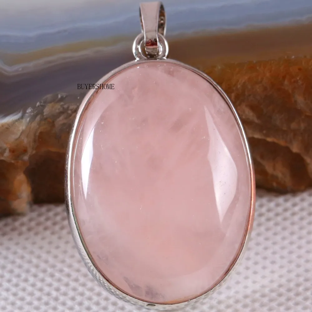 Silver Color Oval 35x25MM Natural Stone Beads Pink Crystal Pendant Fit Necklace For Girls Women Jewelry Gift K663
Silver Color Oval 35x25MM Natural Stone Beads Pink Crystal Pendant Fit Necklace For Girls Women Jewelry Gift K663
