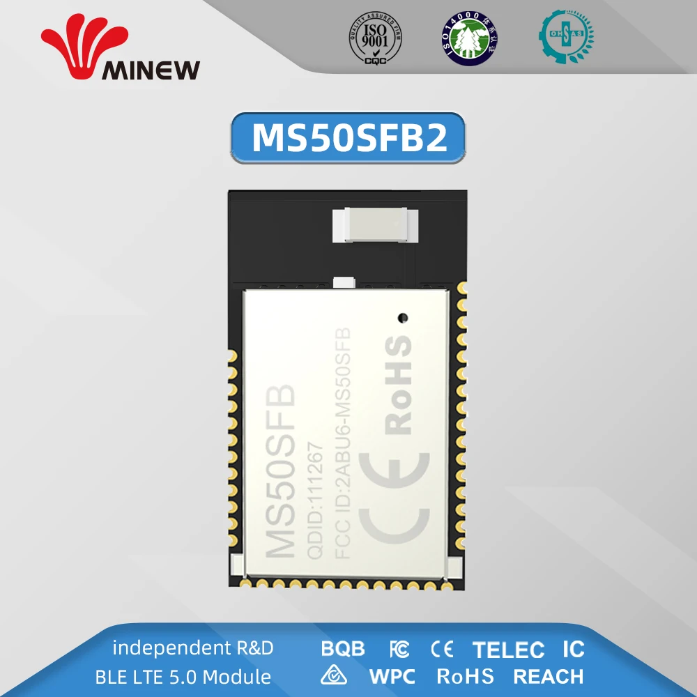nRF52832 2.4GHz Transceiver Wireless rf Module Minew MS50SFB 2.4 ghz Ble 5.0 Receiver transmitter Bluetooth Module
nRF52832 2.4GHz Transceiver Wireless rf Module Minew MS50SFB 2.4 ghz Ble 5.0 Receiver transmitter Bluetooth Module