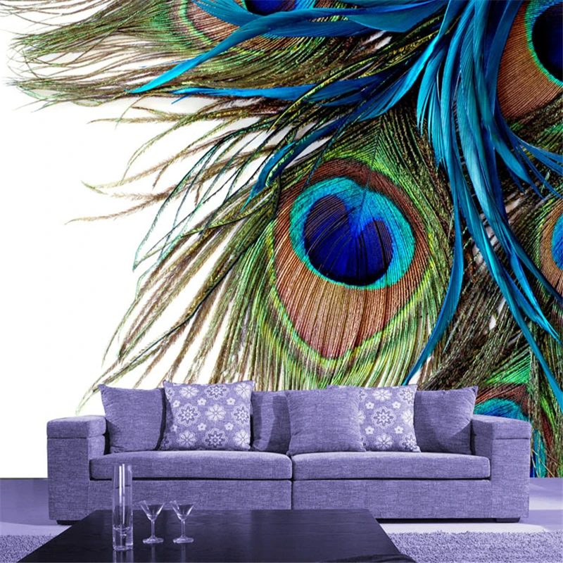 beibehang papel de parede Modern Large Wall Mural Peacock Feather Wallpaper Chinese Murals Solid Vinyl 3D Relief For Living room
beibehang papel de parede Modern Large Wall Mural Peacock Feather Wallpaper Chinese Murals Solid Vinyl 3D Relief For Living room
