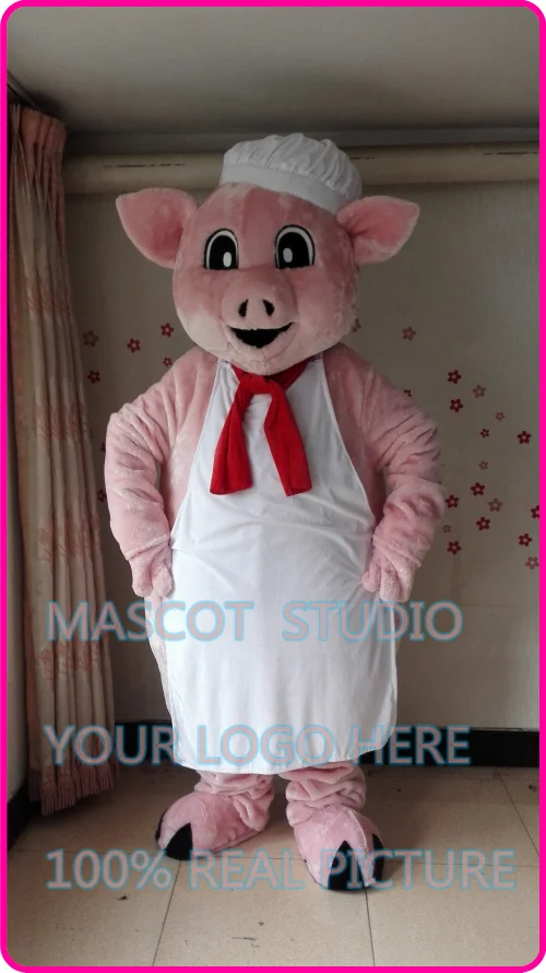 

mascot pink pig mama chef mascot costume custom fancy costume anime cosplay kits mascotte cartoon theme fancy dress