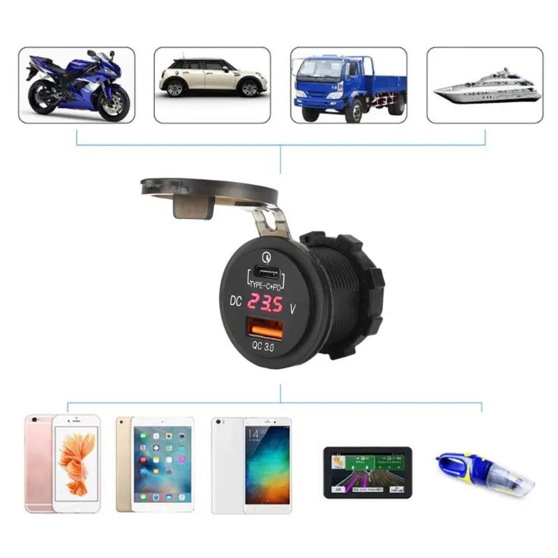

36W USB Car Charger Quick Charge QC 3.0 Type C PD Fast Mobile Phone Charger For iPhone X XR 8 Samsung Xiaomi Huawei