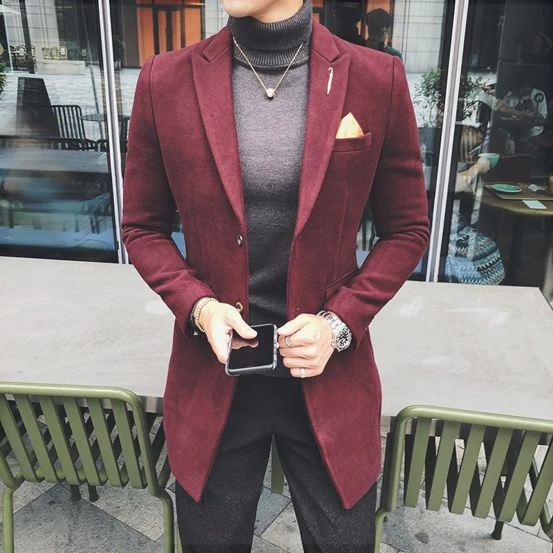 Loldeal Medium and long wool coat 7 Solid Color Long Blazer Men Slim Fit Blazer Hombre Casual Wool Blend
Loldeal Medium and long wool coat 7 Solid Color Long Blazer Men Slim Fit Blazer Hombre Casual Wool Blend