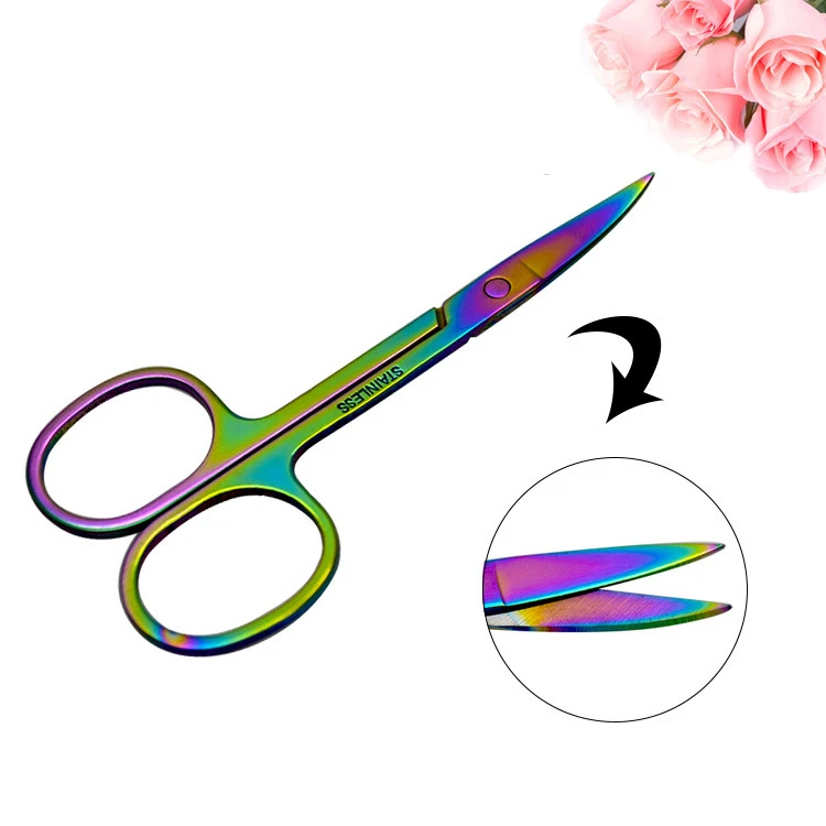 Colorful Stainless Steel Eyebrow Scissor Hair Trimming Beauty Makeup Nail Dead Skin Remover Scissor Makeup Tool Colorful Stainless Steel Eyebrow Scissor Hair Trimming Beauty Makeup Nail Dead Skin Remover Scissor Makeup Tool