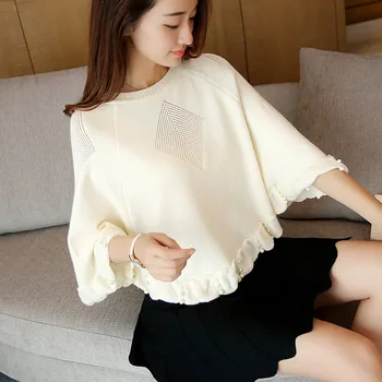 Womens Clothing Autumn Winter New Fashion Nail Beads Loose Top Large Size Bat Seven Sleeves Knitwear Blouse Sweater and Pullover
Womens Clothing Autumn Winter New Fashion Nail Beads Loose Top Large Size Bat Seven Sleeves Knitwear Blouse Sweater and Pullover