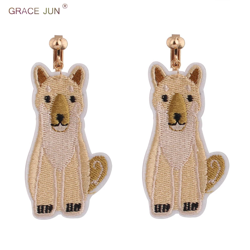 New Arrival Gold Color Clip on Earrings for Women Elegant Fashion Big Embroidered Dog Without Pierced Earrings Factory Wholesale
New Arrival Gold Color Clip on Earrings for Women Elegant Fashion Big Embroidered Dog Without Pierced Earrings Factory Wholesale