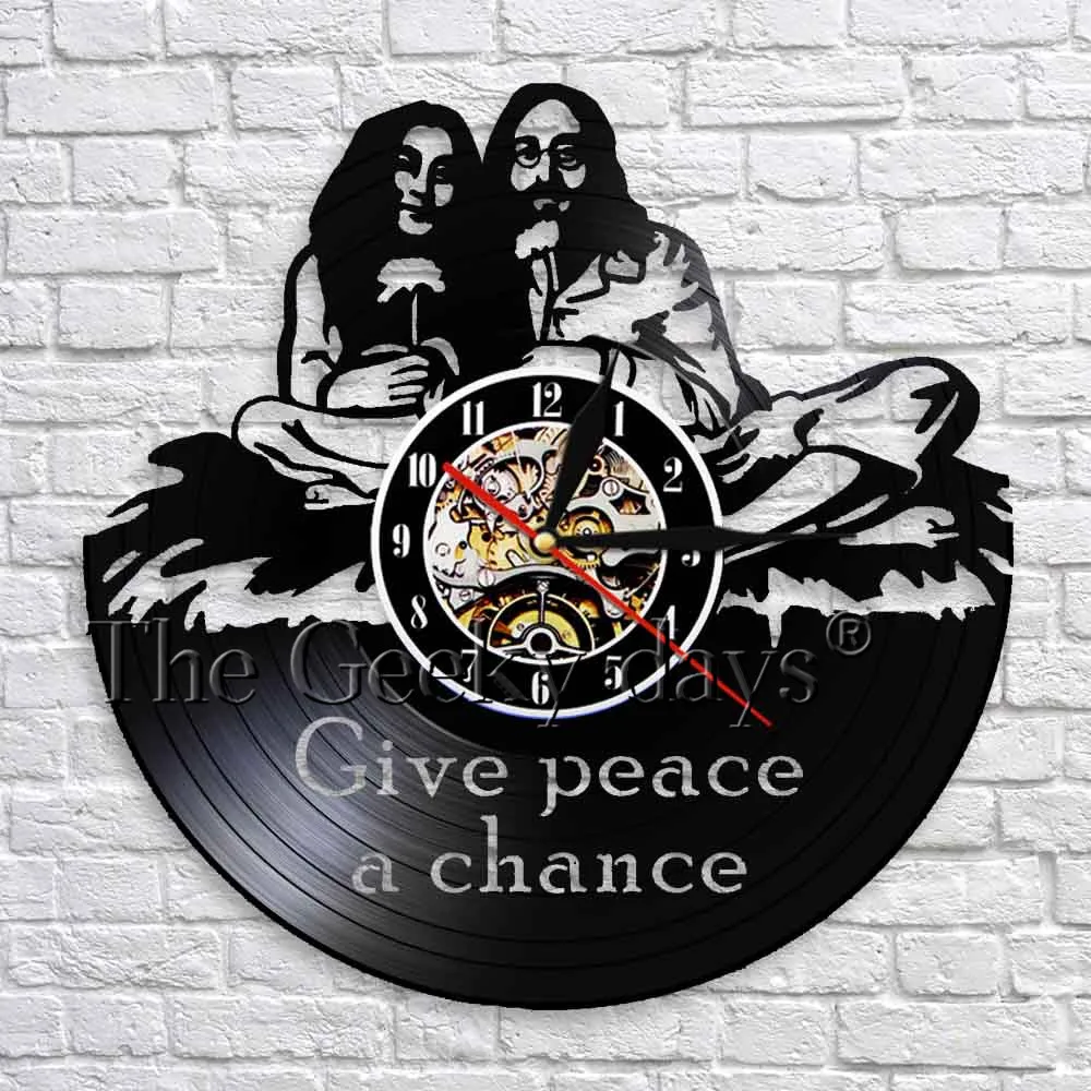 1Piece Peace Vinyl Record Wall Clock John Lennon Give Peace A Chance Quote Wall Art Decor Clock Modern Design Living Room Decor
1Piece Peace Vinyl Record Wall Clock John Lennon Give Peace A Chance Quote Wall Art Decor Clock Modern Design Living Room Decor
