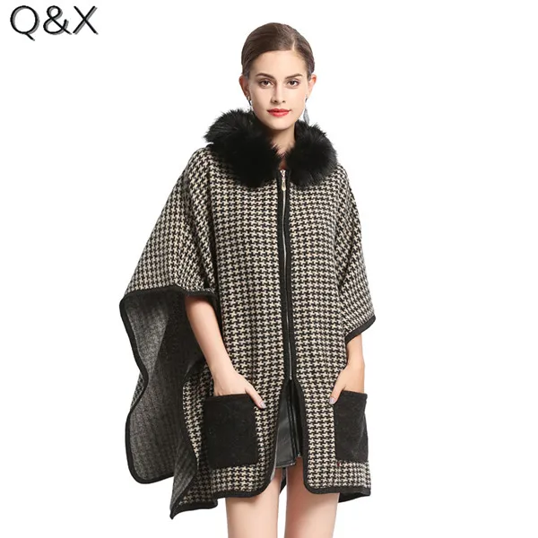 SC114 Women Capes Poncho With Pocket 2017 Winter Swallow Gird Fur Shawl Knitted Sweater Plus Size Cardigan Coat With Fur Hat
SC114 Women Capes Poncho With Pocket 2017 Winter Swallow Gird Fur Shawl Knitted Sweater Plus Size Cardigan Coat With Fur Hat