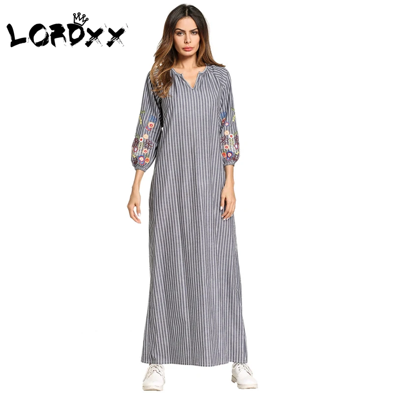 LORDXX Eegante Moroccan Kaftan Stripe Hijab Clothing Prayer Dress Floral Embroidery Djellaba Maxi Abaya Arab Womens Modest Cloth
LORDXX Eegante Moroccan Kaftan Stripe Hijab Clothing Prayer Dress Floral Embroidery Djellaba Maxi Abaya Arab Womens Modest Cloth