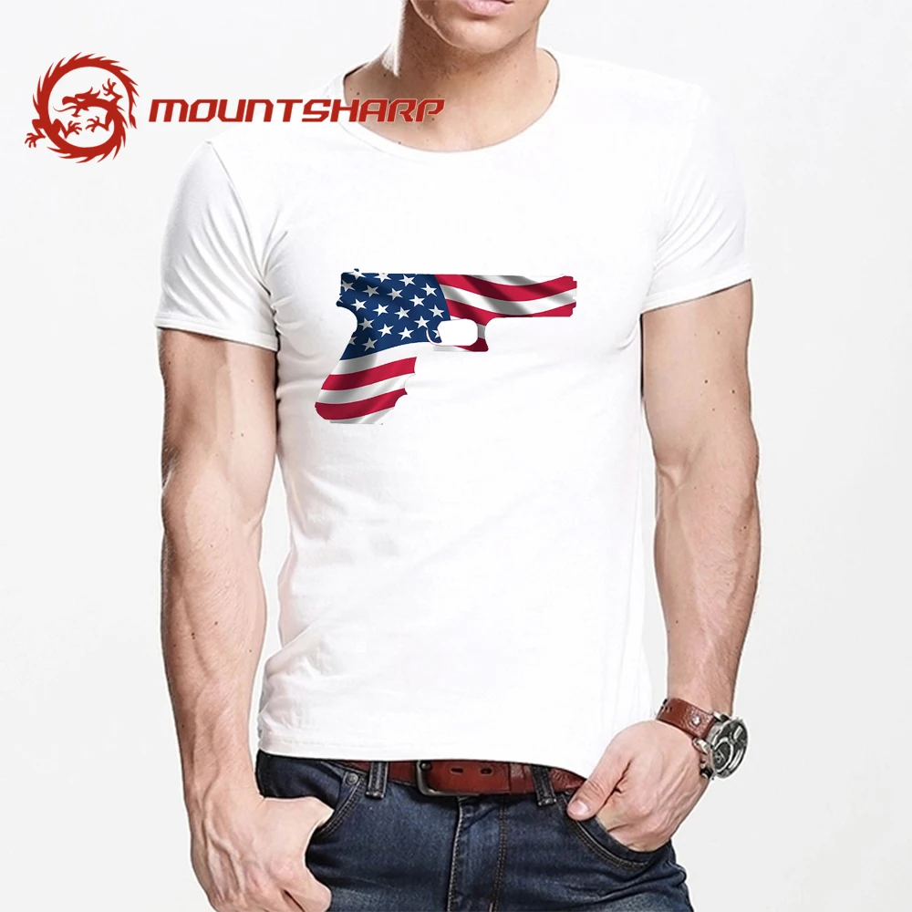 MOUNTSHARP Summer T Shirt Men Harajuku Flag Pistol USA Funny Print Tee Tops Short Sleeve male T Shirt Casual male Clothes
MOUNTSHARP Summer T Shirt Men Harajuku Flag Pistol USA Funny Print Tee Tops Short Sleeve male T Shirt Casual male Clothes