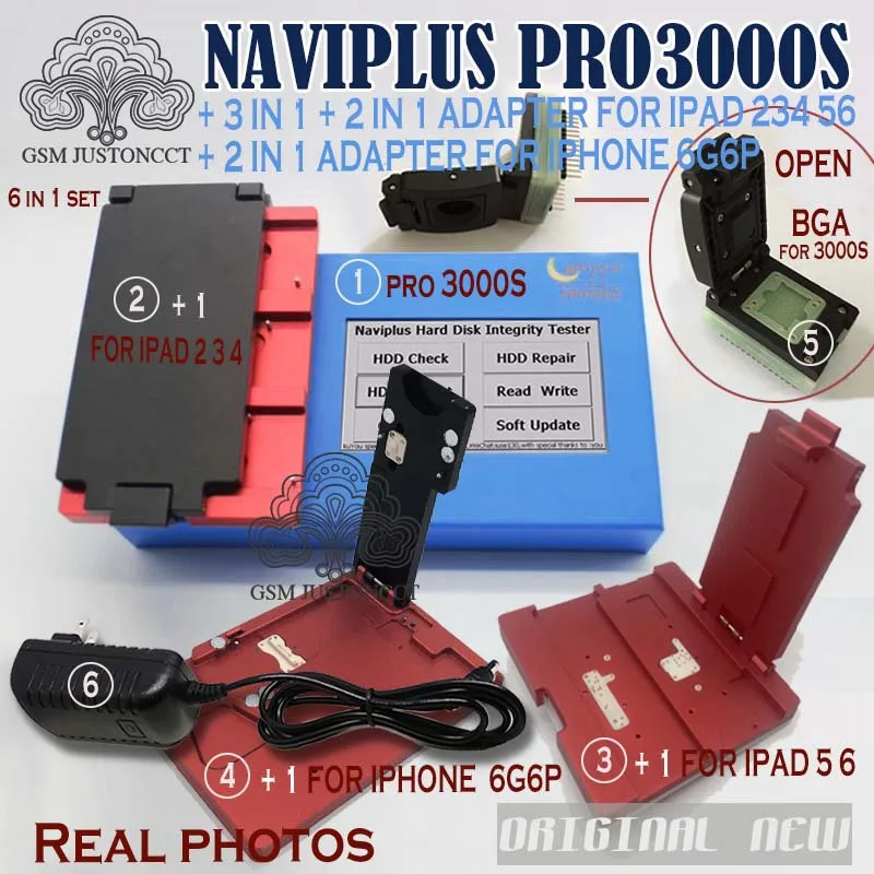 Naviplus Pro3000s NAND Repair Tool Flash Non-Removal Module Adapterfor iphone 6G,6P For iPad 2 3 4 5 6 iPad Air 1 2
Naviplus Pro3000s NAND Repair Tool Flash Non-Removal Module Adapterfor iphone 6G,6P For iPad 2 3 4 5 6 iPad Air 1 2