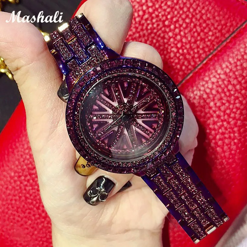 Hot Sell Fashion Women Stainless Steel Quartz Watch Lady Shining Rotation Dress Watches Big Diamond Bracelet Clock Relojes Mujer
Hot Sell Fashion Women Stainless Steel Quartz Watch Lady Shining Rotation Dress Watches Big Diamond Bracelet Clock Relojes Mujer