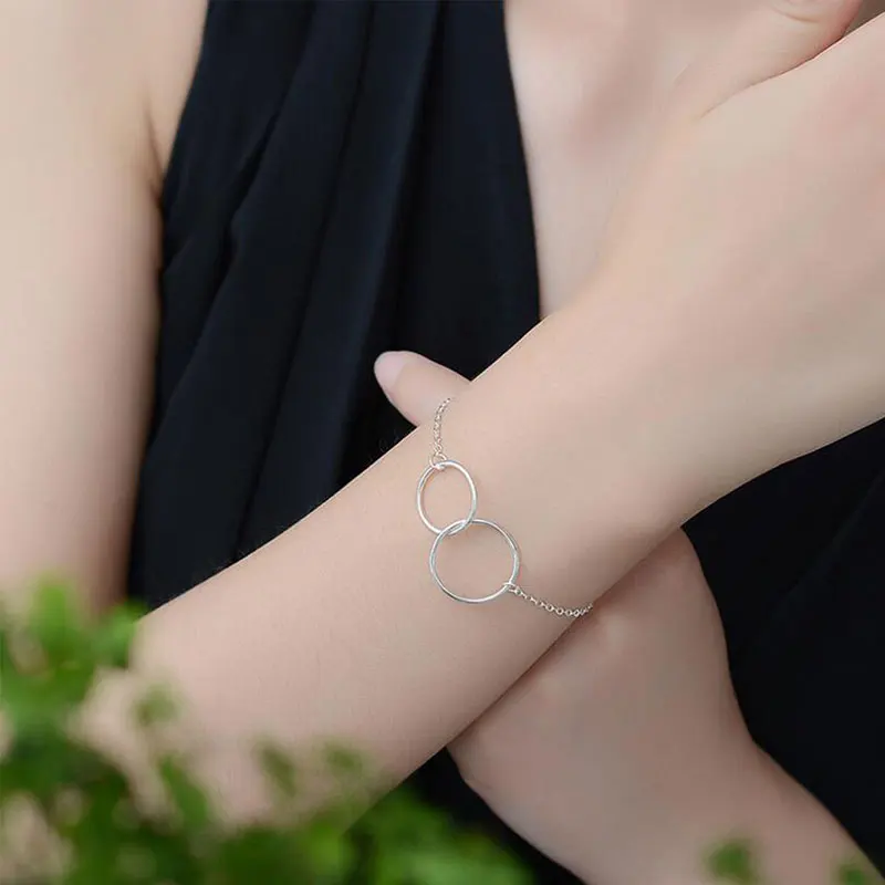 Anenjery Simple 925 Sterling Silver Anklet Bracelet Double Circle Interlock Chian Ankle Bracelet For Women S-B134
Anenjery Simple 925 Sterling Silver Anklet Bracelet Double Circle Interlock Chian Ankle Bracelet For Women S-B134