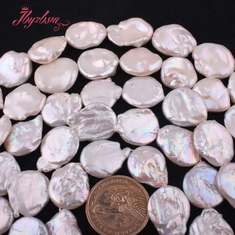 13-14,16-19mm Coin White Freshwater Pearl Beads Natural Stone Beads For DIY Necklace Earring Jewelry Making 14.5" Free Shipping
13-14,16-19mm Coin White Freshwater Pearl Beads Natural Stone Beads For DIY Necklace Earring Jewelry Making 14.5" Free Shipping