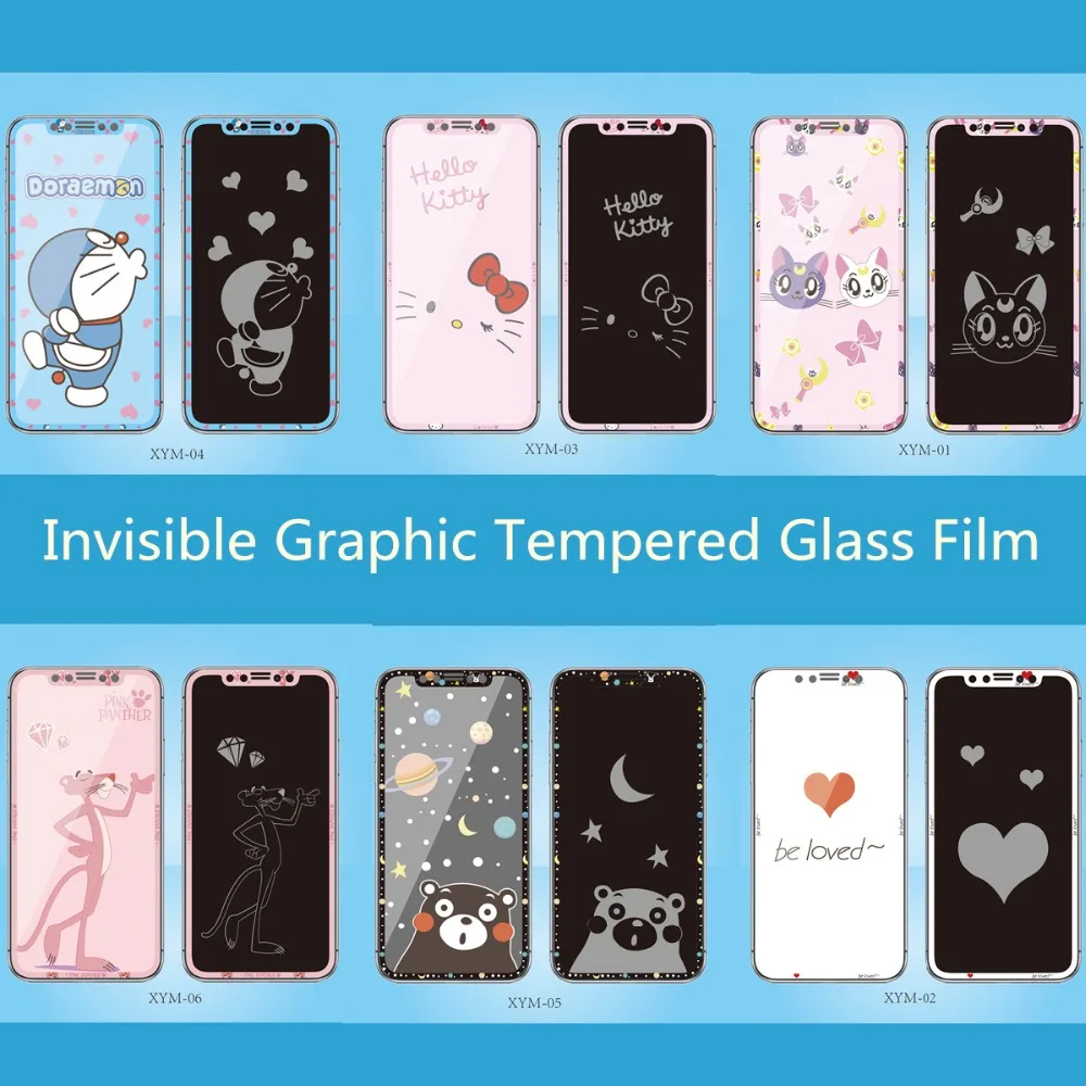 Cute Cartoon Pink Panther Doraemon Luna Cat Full Screen 3D Color Invisible Graphic Tempered Glass Film For iPhone X/XS/XR/XS MAX
Cute Cartoon Pink Panther Doraemon Luna Cat Full Screen 3D Color Invisible Graphic Tempered Glass Film For iPhone X/XS/XR/XS MAX