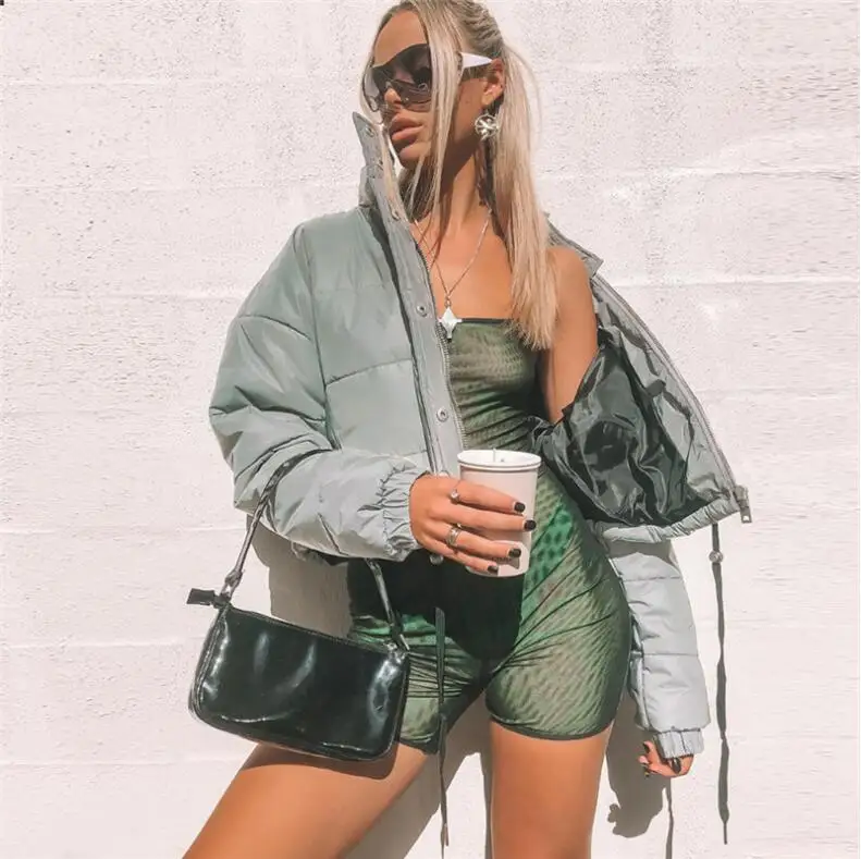 Women Fashion Winter Jackets Short Warm Coat Gray Color Reflective Short Jacket New Ladies Parka Winter Coats Outwear
Women Fashion Winter Jackets Short Warm Coat Gray Color Reflective Short Jacket New Ladies Parka Winter Coats Outwear