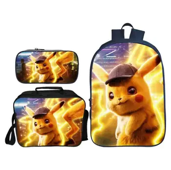 Hot Cartoon Pikachu Backpacks pencil bag 3Pcs/Set School Bag for Teenage Boys Children kids bagpack Mochila Men Bag
Hot Cartoon Pikachu Backpacks pencil bag 3Pcs/Set School Bag for Teenage Boys Children kids bagpack Mochila Men Bag