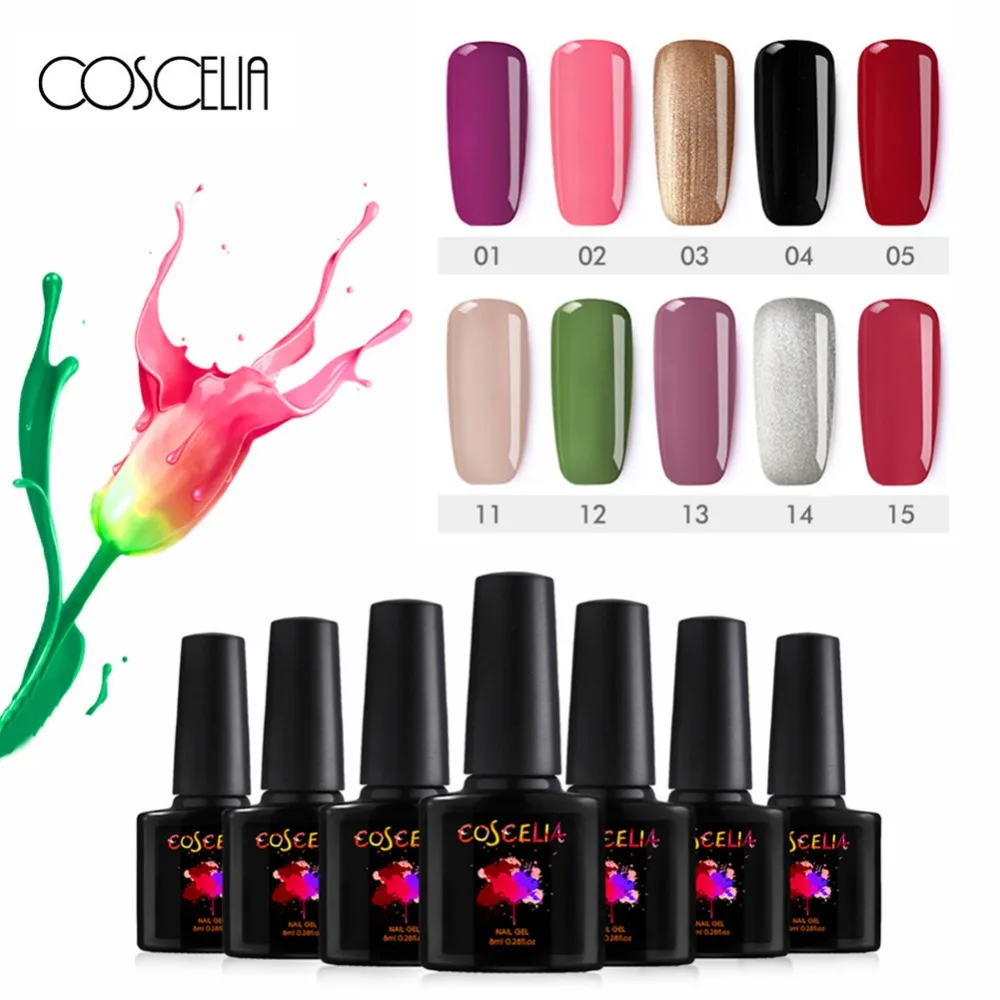 COSCELIA Gel 1 8ML Pure Color Gel Nail Polish Set For Manicure UV LED Gel Varnishes Hybrid Nail Extension Top Base Coat Nail Art
COSCELIA Gel 1 8ML Pure Color Gel Nail Polish Set For Manicure UV LED Gel Varnishes Hybrid Nail Extension Top Base Coat Nail Art