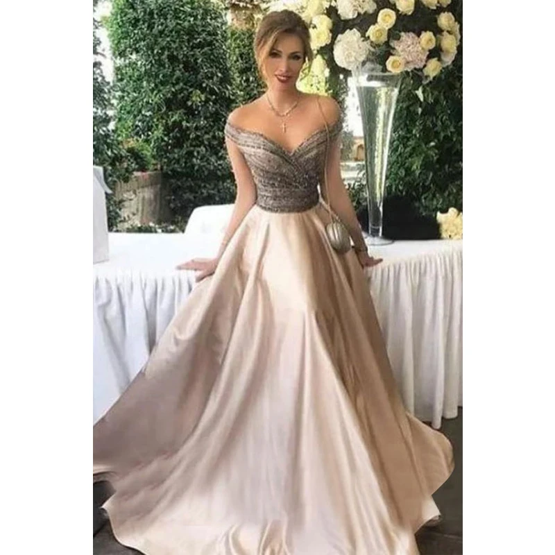Custom Made 2019 Long Evening Dress for Women Off The Shoulder Beadings Satin Elegant Formal Party Gowns Vestido Noche
Custom Made 2019 Long Evening Dress for Women Off The Shoulder Beadings Satin Elegant Formal Party Gowns Vestido Noche