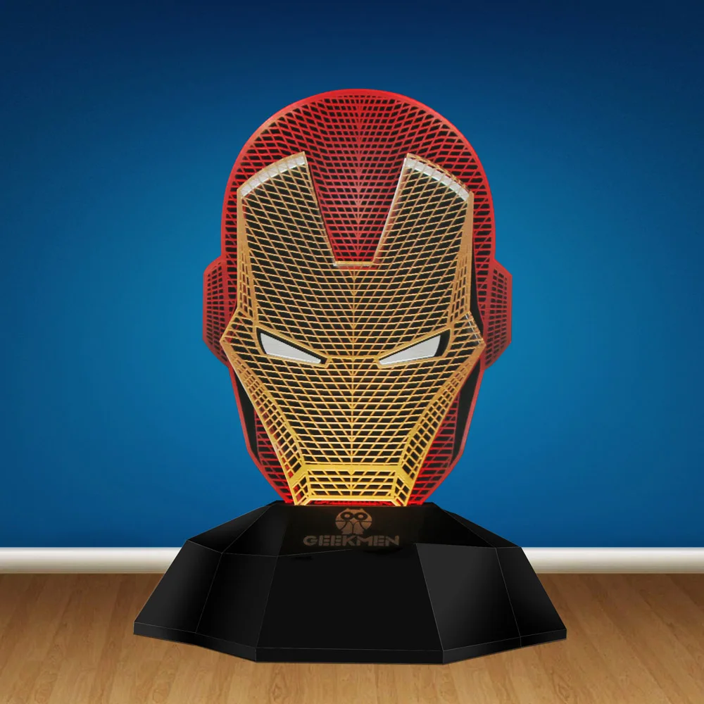 Super Hero Iron Man 3D Line Lamp Led Light Optical Illusion Lamp Lamp Tony Stark Helmet Head Design Table Decor Novelty Lights
Super Hero Iron Man 3D Line Lamp Led Light Optical Illusion Lamp Lamp Tony Stark Helmet Head Design Table Decor Novelty Lights