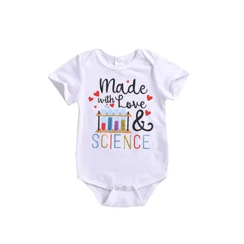 2019 New Arrival baby boys girls bodysuits Made with love and Science printed white colour
2019 New Arrival baby boys girls bodysuits Made with love and Science printed white colour