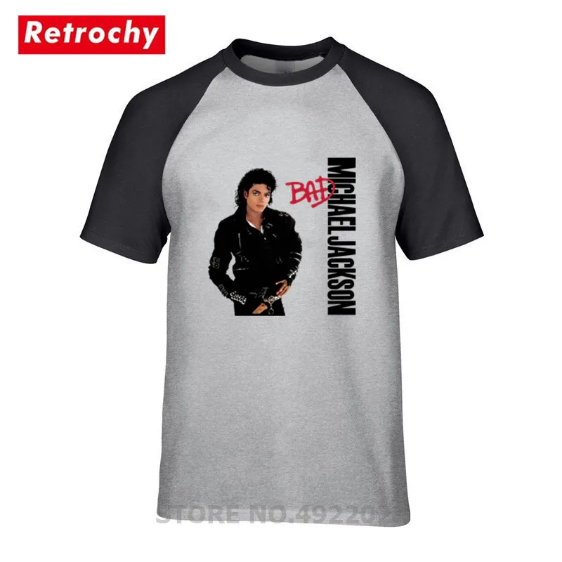 Мужская футболка с 3D принтом Майкла Джексона Bad Hi Street Thriller Хип-Хоп круглым вырезом