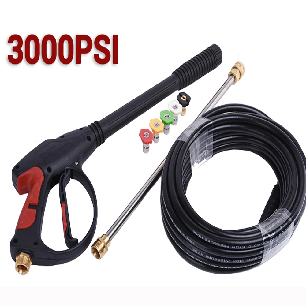 LaLeyenda 3000PSI Pressure Washer Gun Kit with M22-Pin 5M pipe 45CM Extension Wand Lance+5Pcs G1/4 quick connector Spray Nozzles
LaLeyenda 3000PSI Pressure Washer Gun Kit with M22-Pin 5M pipe 45CM Extension Wand Lance+5Pcs G1/4 quick connector Spray Nozzles