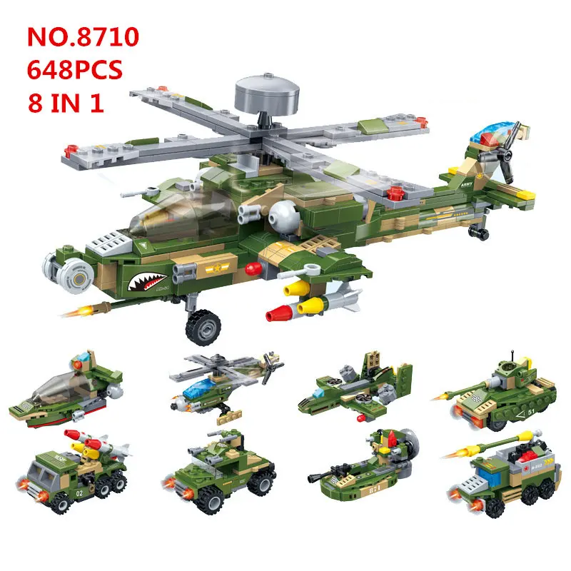 8 IN 1 Super Sentai Military Apache Helicopter Gunships Model Building Blocks Sets Bricks Educational Toys for Children Gift
8 IN 1 Super Sentai Military Apache Helicopter Gunships Model Building Blocks Sets Bricks Educational Toys for Children Gift