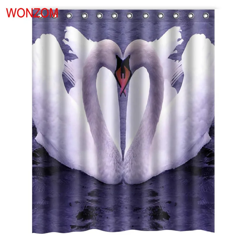 WONZOM 3D Polyester Swan Shower Curtains with 12 Hooks For Bathroom Decor Modern Bath Waterproof Curtain Bathroom Accessories
WONZOM 3D Polyester Swan Shower Curtains with 12 Hooks For Bathroom Decor Modern Bath Waterproof Curtain Bathroom Accessories