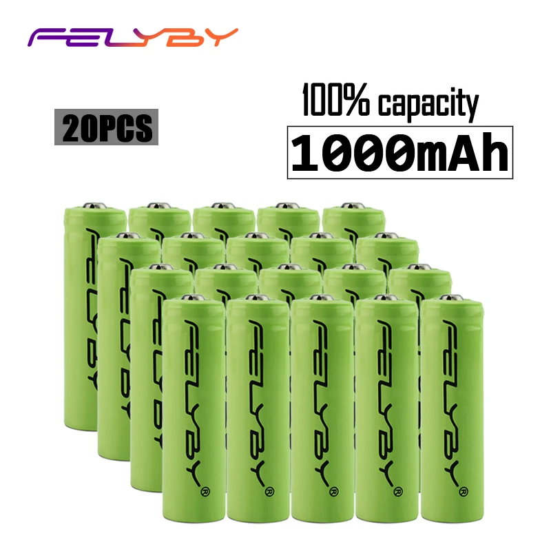 FELYBY 20PCS 14500 li-ion battery AA rechargeable battery 1000mAh
FELYBY 20PCS 14500 li-ion battery AA rechargeable battery 1000mAh
