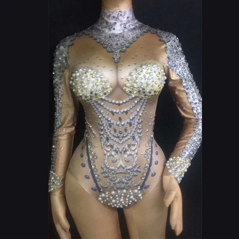 Fashion Sparkly Rhinestones Mesh Bodysuit Women'S Dance Costume Show Nightclub Party Female Singer Dancer Jumpsuit Wear DT353
Fashion Sparkly Rhinestones Mesh Bodysuit Women'S Dance Costume Show Nightclub Party Female Singer Dancer Jumpsuit Wear DT353