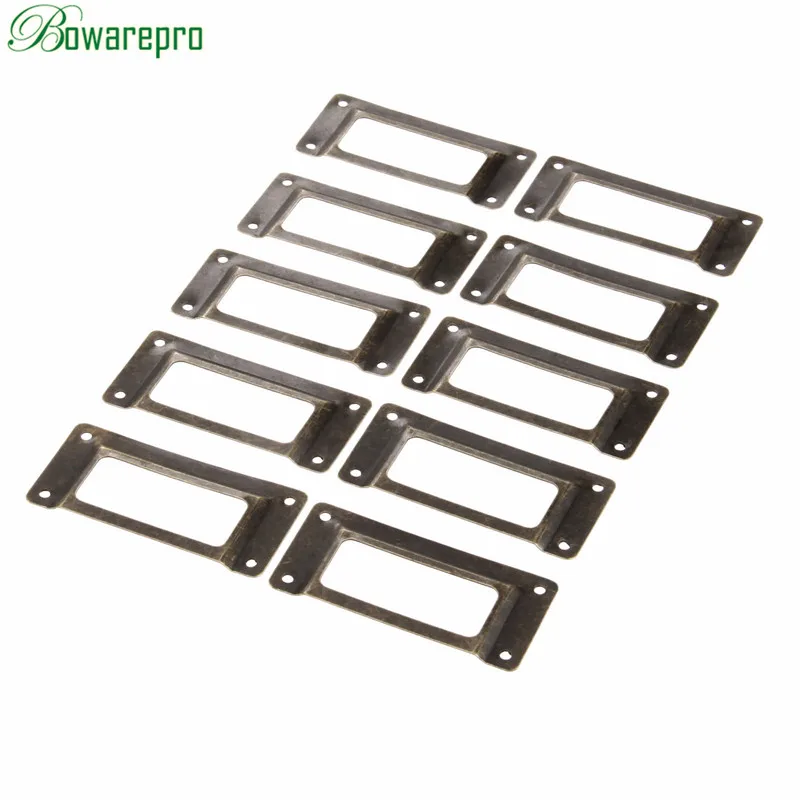 bowarepro 10Pcs Antique Vintage Metal Label Pull Frame Handle File Name Card Holder for Furniture Cabinet Drawer Box 62*29MM
bowarepro 10Pcs Antique Vintage Metal Label Pull Frame Handle File Name Card Holder for Furniture Cabinet Drawer Box 62*29MM