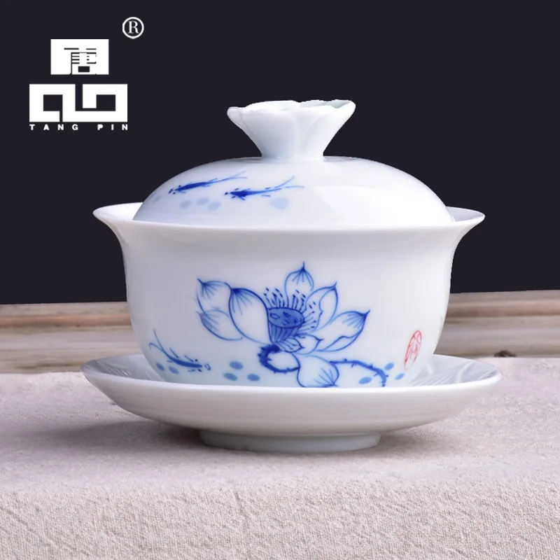 TANGPIN ceramic gaiwan tea cups teapot ceramic teacup fish chinese kung fu tea set
TANGPIN ceramic gaiwan tea cups teapot ceramic teacup fish chinese kung fu tea set