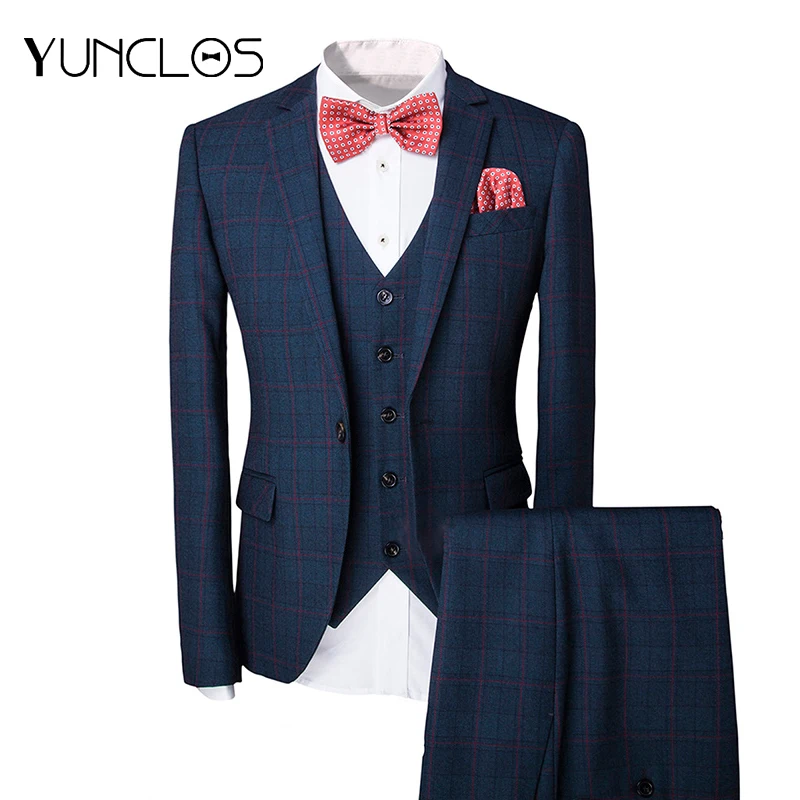 YUNCLOS Plaid Men Suit Single Breasted Business Men's Suits Tuxedo Grooms Wedding Suits for Men Slim Fit Suits Party Dress
YUNCLOS Plaid Men Suit Single Breasted Business Men's Suits Tuxedo Grooms Wedding Suits for Men Slim Fit Suits Party Dress